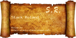 Stark Roland névjegykártya
